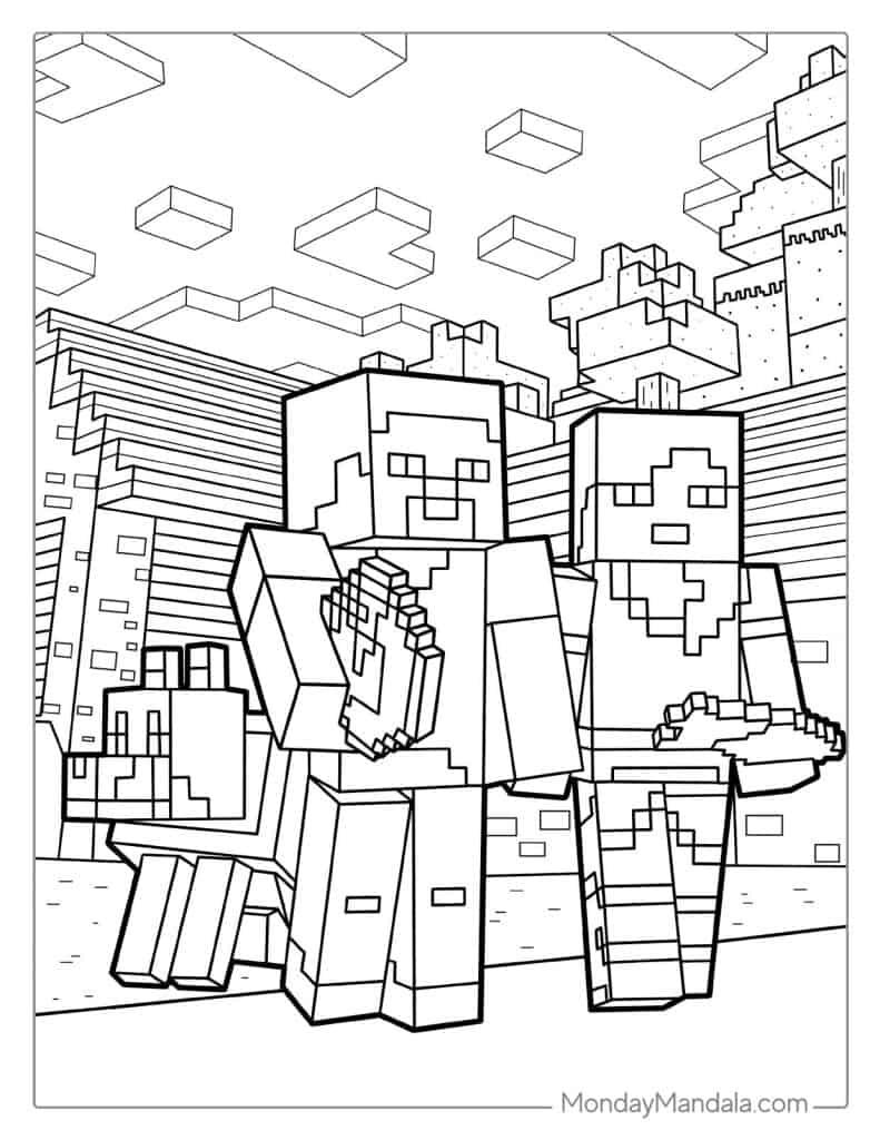 Minecraft Free Coloring Pages