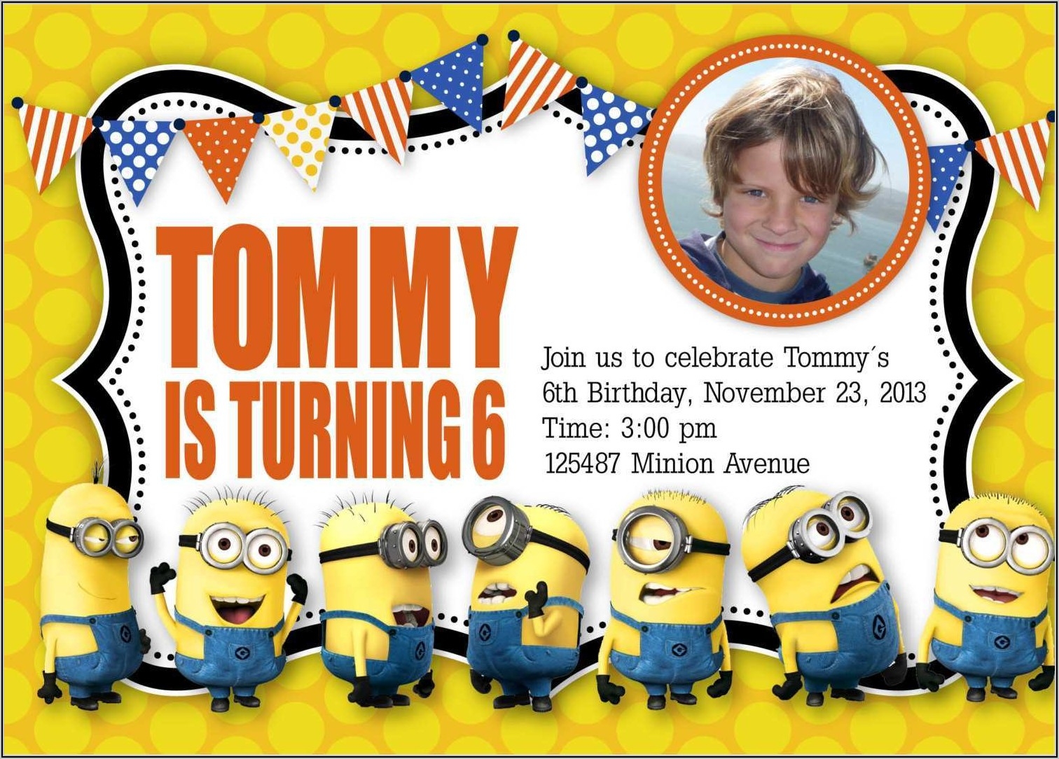 Minions Birthday Invitation Template Template 2 Resume Examples 