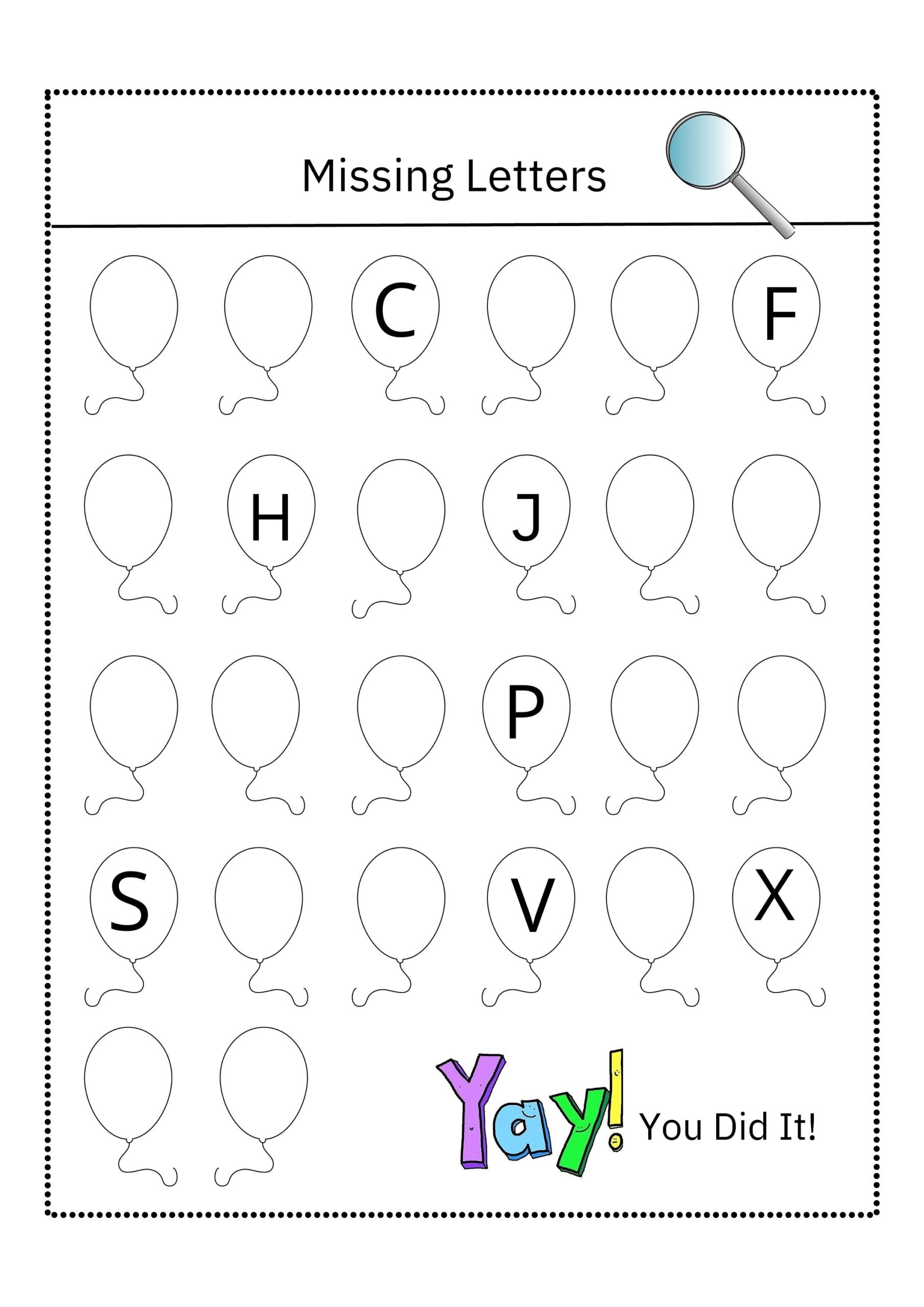 missing alphabet worksheet
