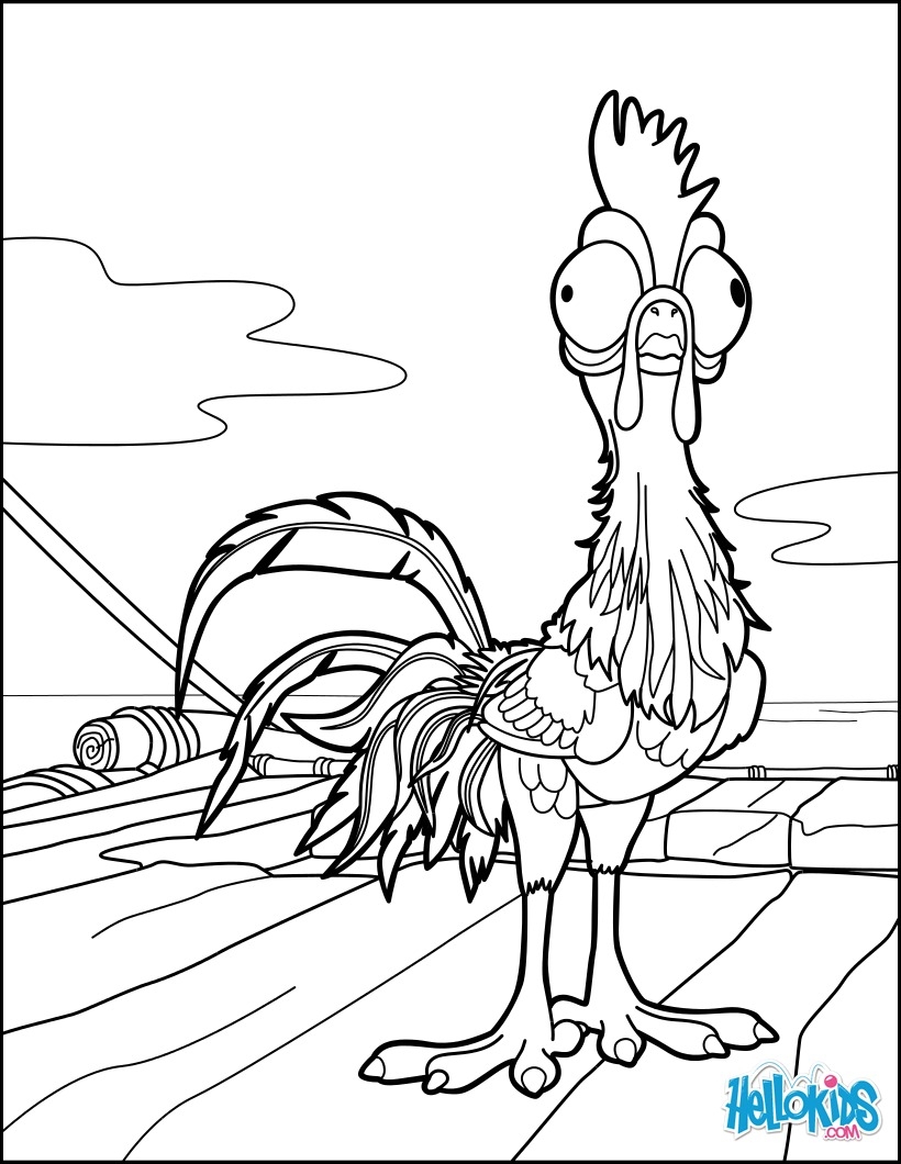 moana color pages free