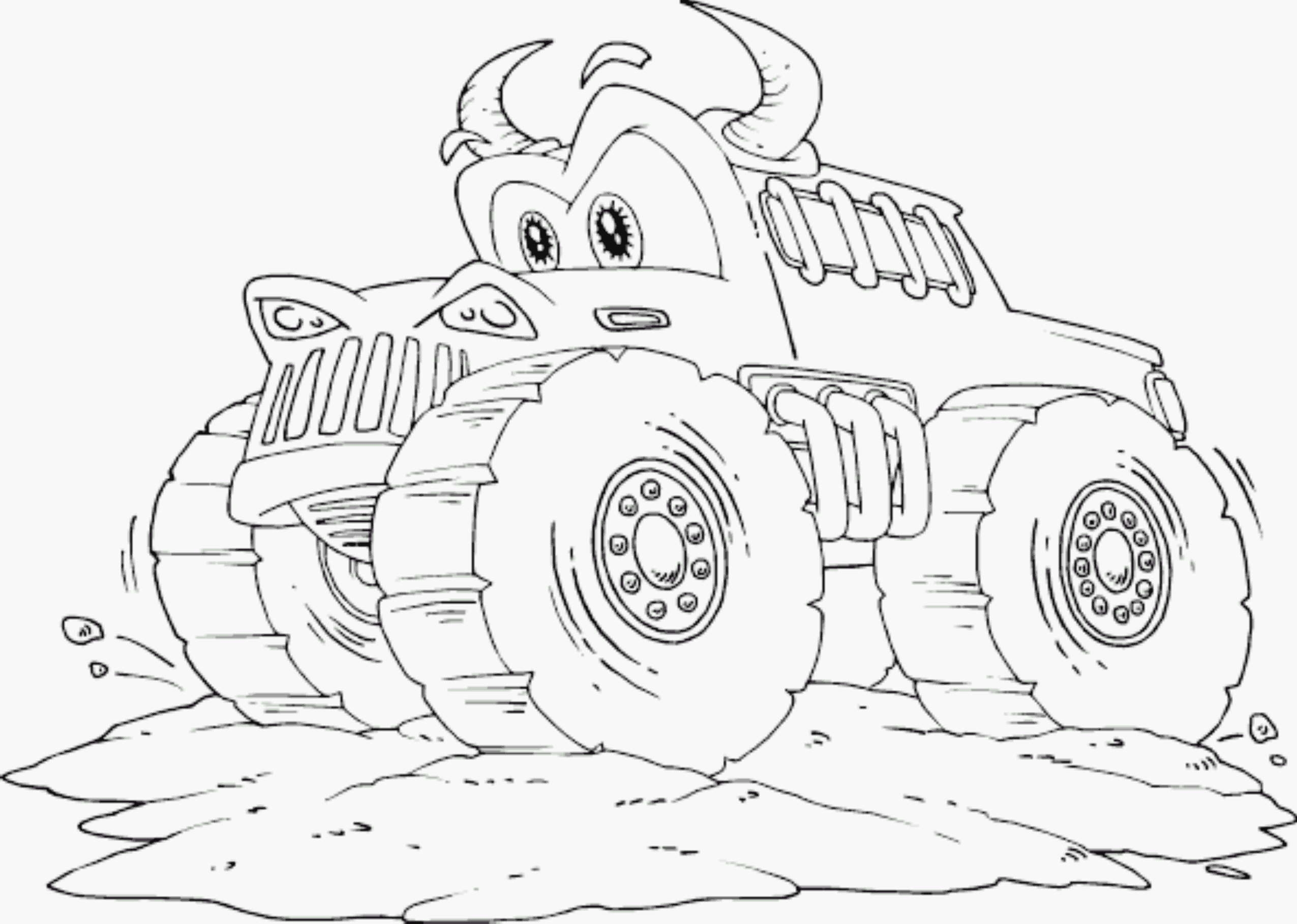 Monster Car Coloring Pages Coloring Home