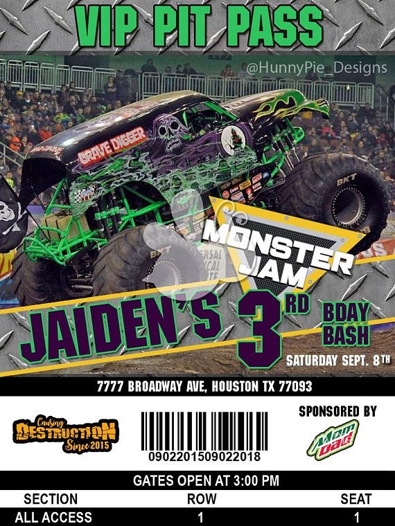 Monster Jam Invitation Template