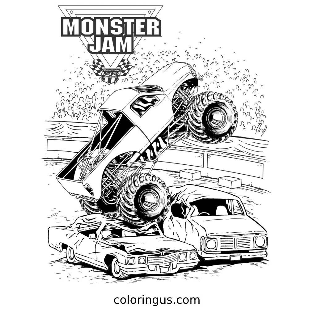 printable coloring pages monster truck