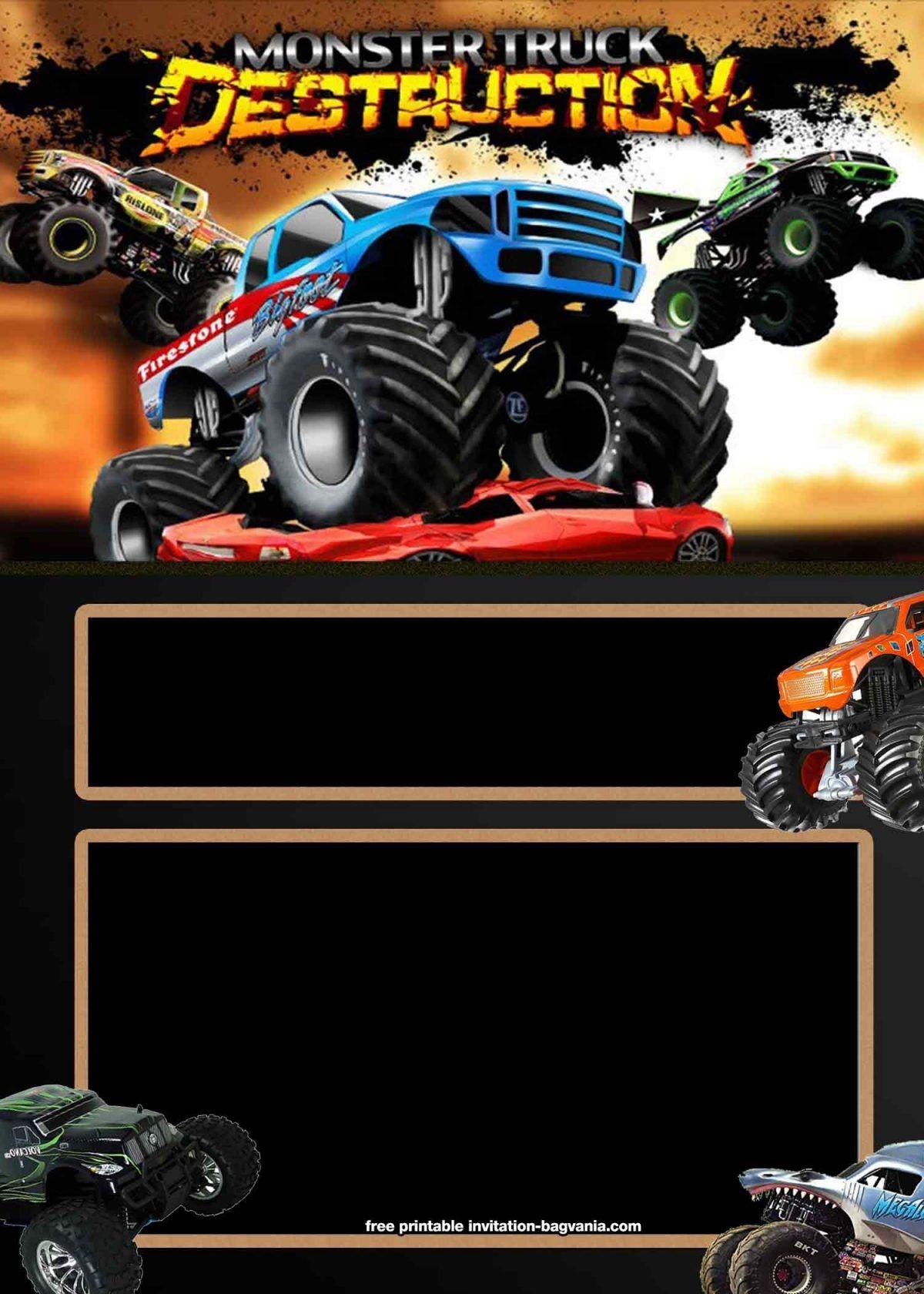 Monster Truck Invitation Templates Dev onallcylinders