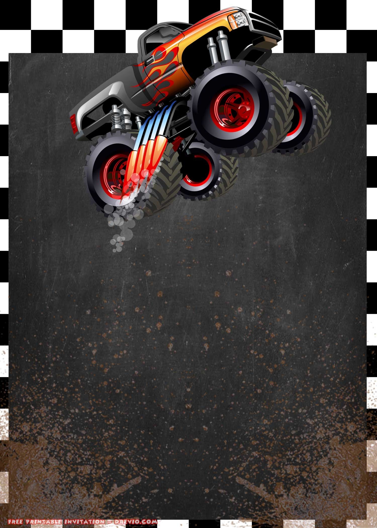 Monster Truck Invitation Templates