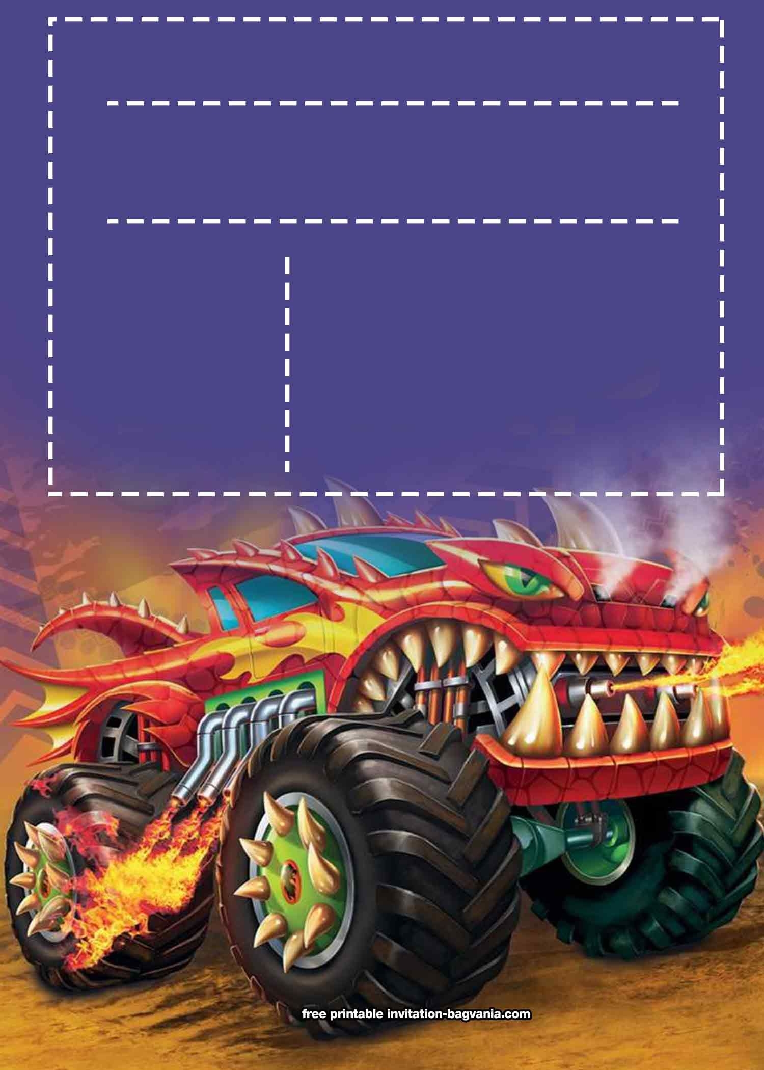 Monster Truck Invite Template