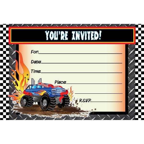Monster Truck Invite Template Dev onallcylinders