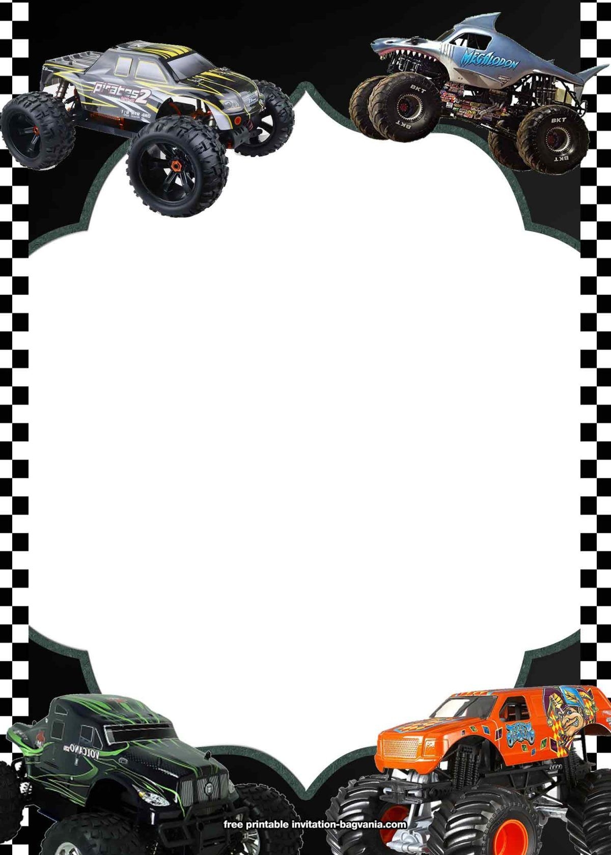 Monster Truck Invite Template