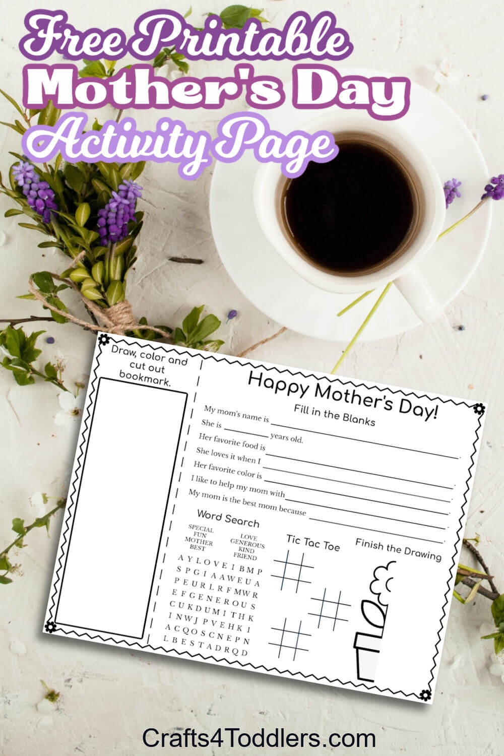 Mother 39 s Day Worksheet Printable Activity For Kids Crafts 4 Toddlers
