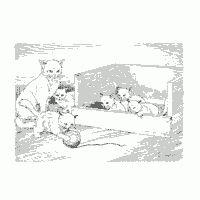 Mother Cat Kittens Coloring Pages Surfnetkids