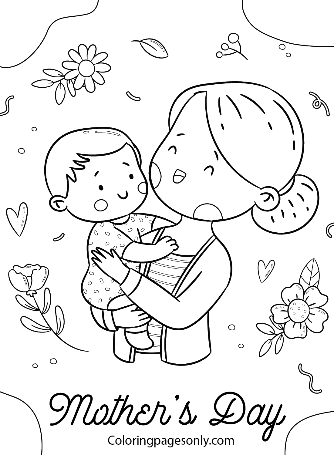 mother's day coloring pages free