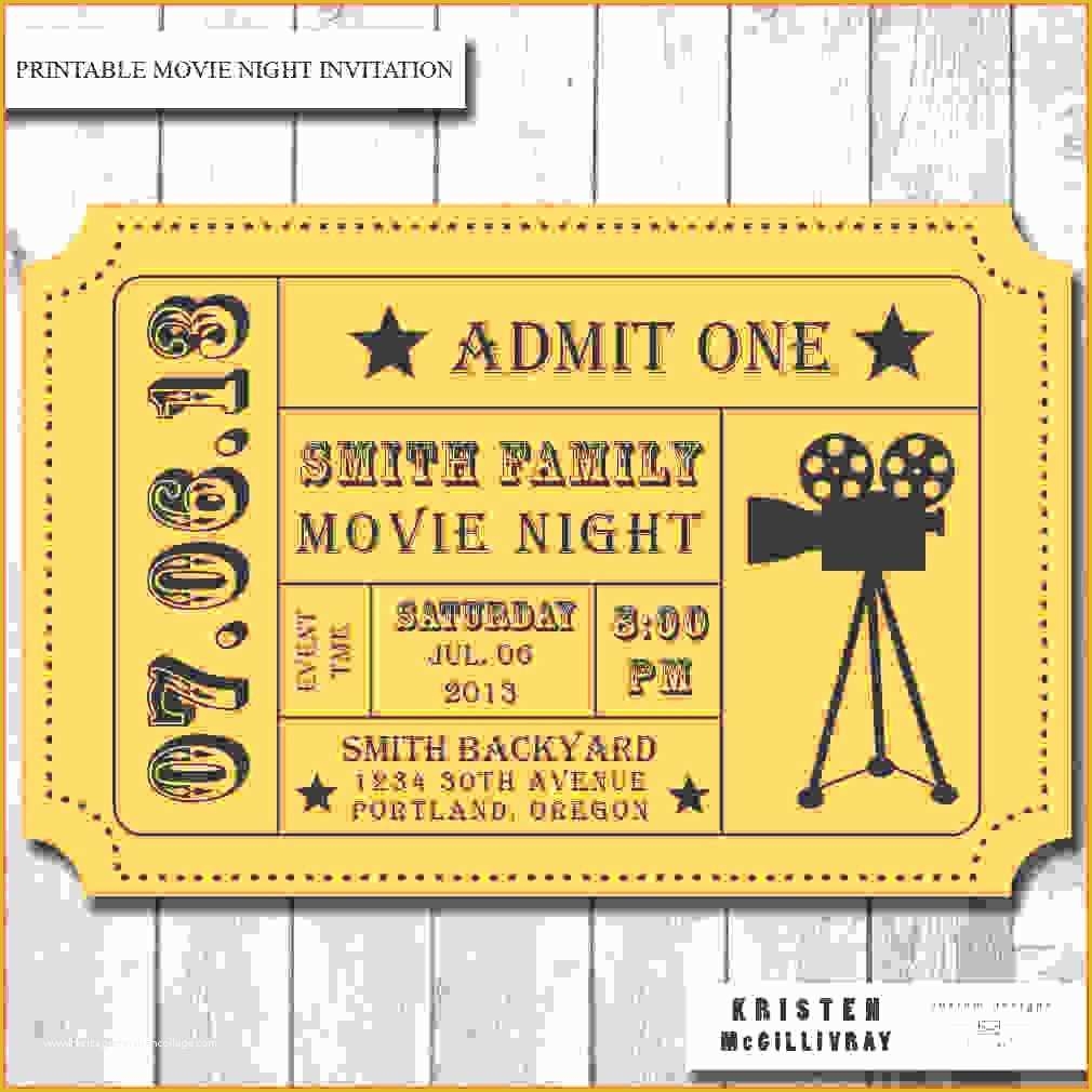 Movie Ticket Invitation Template Free Of Admission Ticket Template 