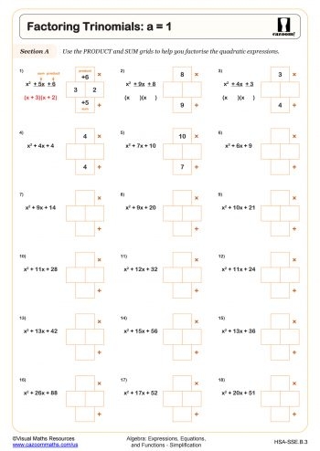 factoring binomials worksheet