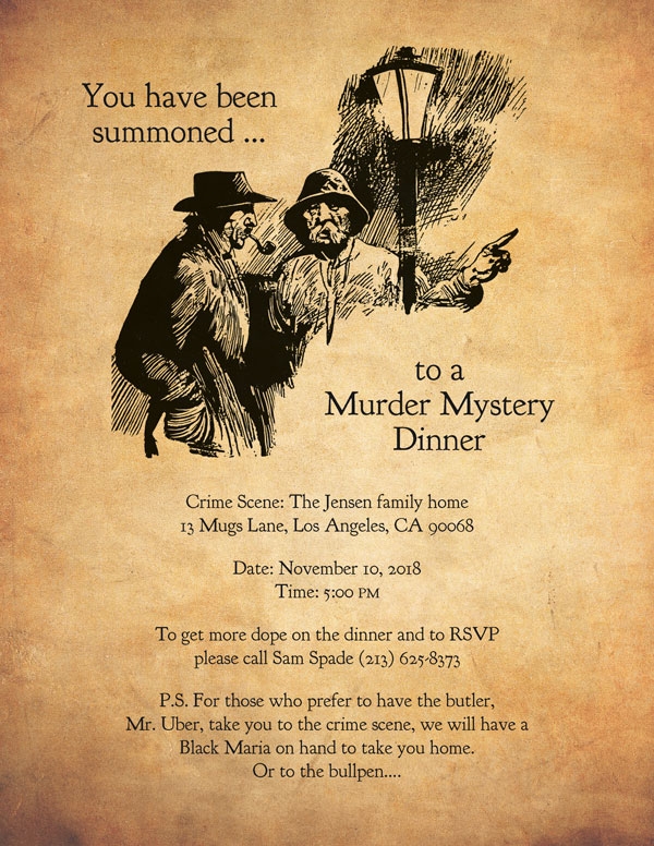 murder mystery invitation template free