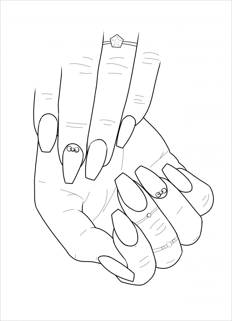 Nail Art Coloring Page ColoringBay