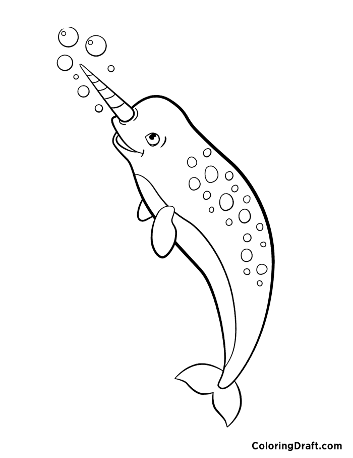 Narwhal Coloring Pages ColoringDraft