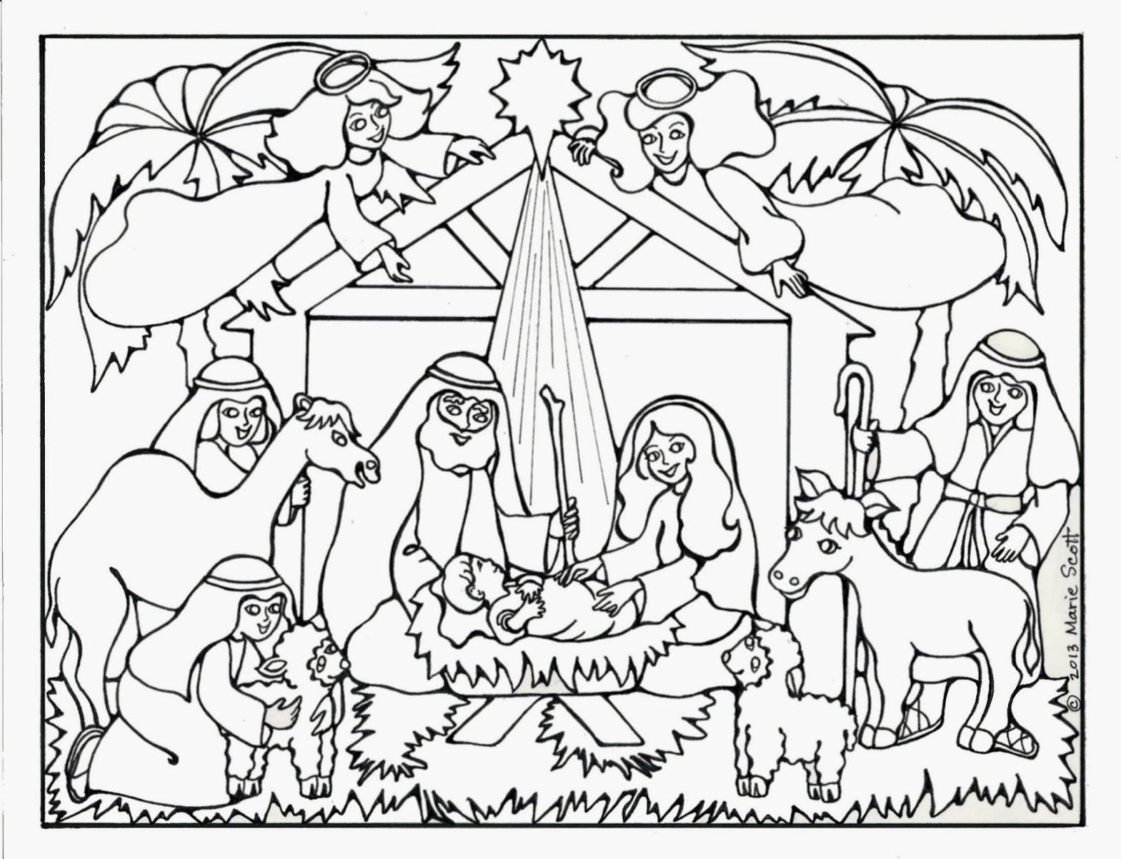 Nativity Coloring Pages Coloringkids