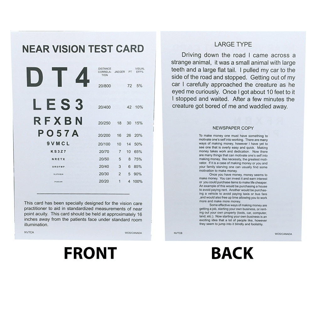 Near Vision Chart Printable Printable Worksheets