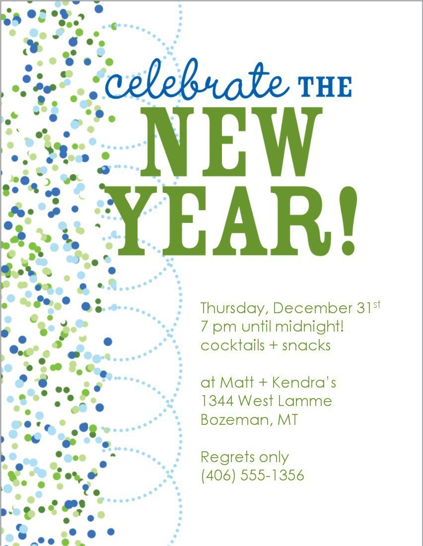 New Year Eve Invitation Templates Free