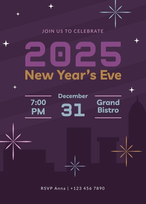 New Year Party Invitation Piktochart
