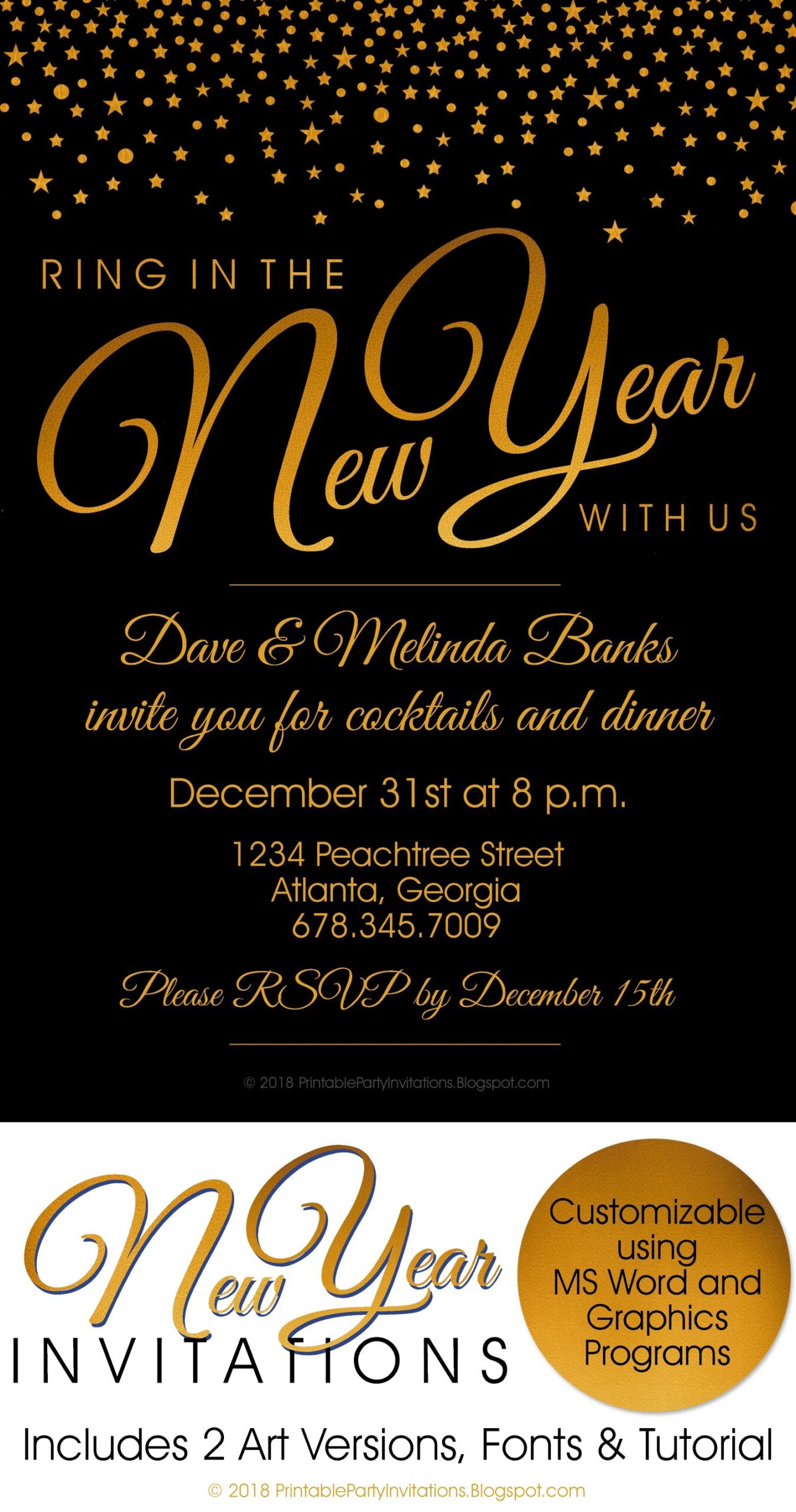 new years eve party invite templates