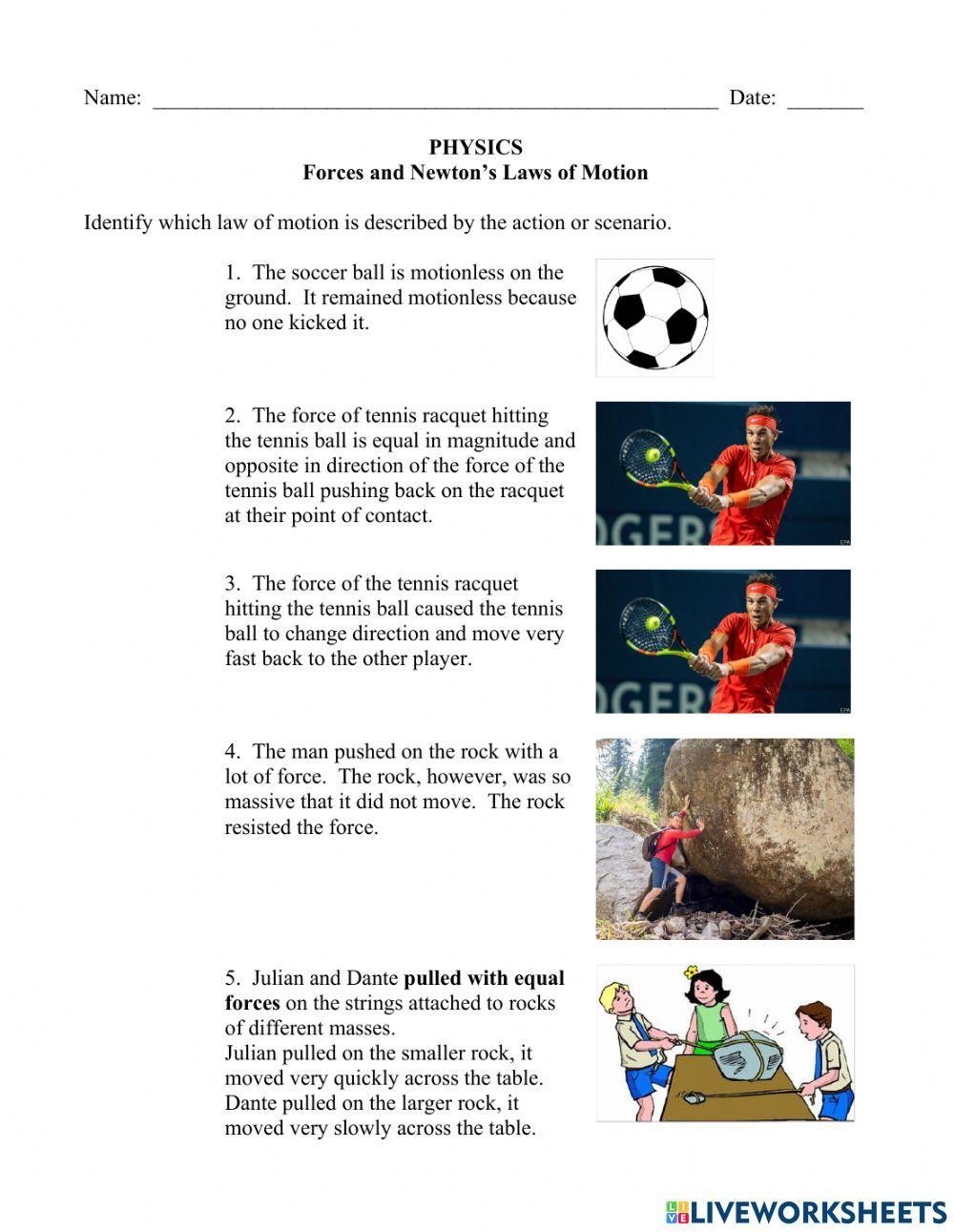 Newtons Laws Of Motion Worksheet Foldable Lehrer Gemacht Worksheets 