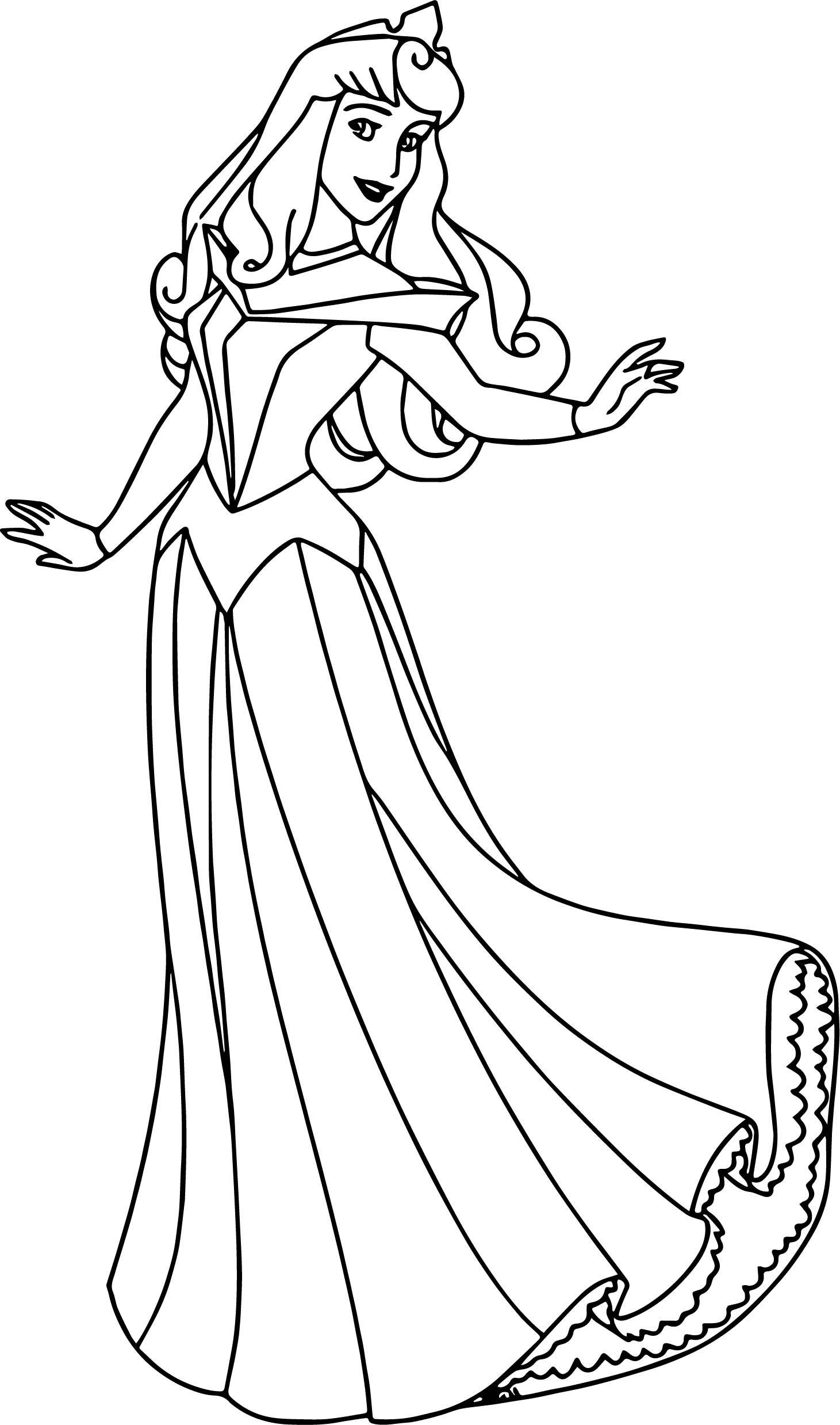 Nice Aurora Pose Cartoon Coloring Page Cartoon Coloring Pages Disney