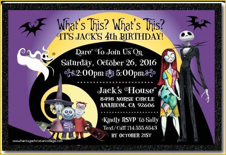 Nightmare Before Christmas Invitations Templates Free Of Jack 