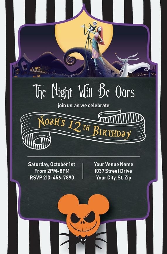 Nightmare Before Christmas Invite Template Printable Calendars AT A 