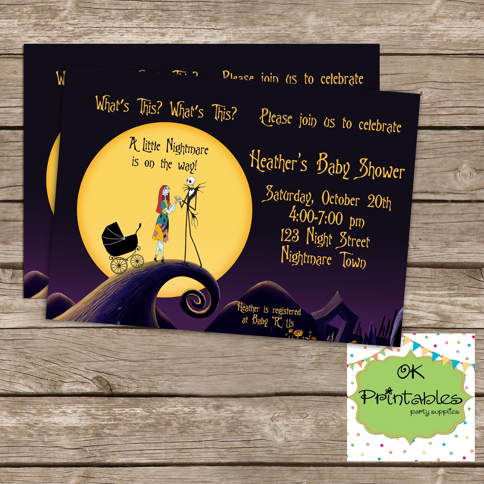 Nightmare Before Christmas Invite Template Social Media Template