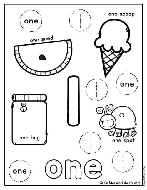 number 1 worksheets