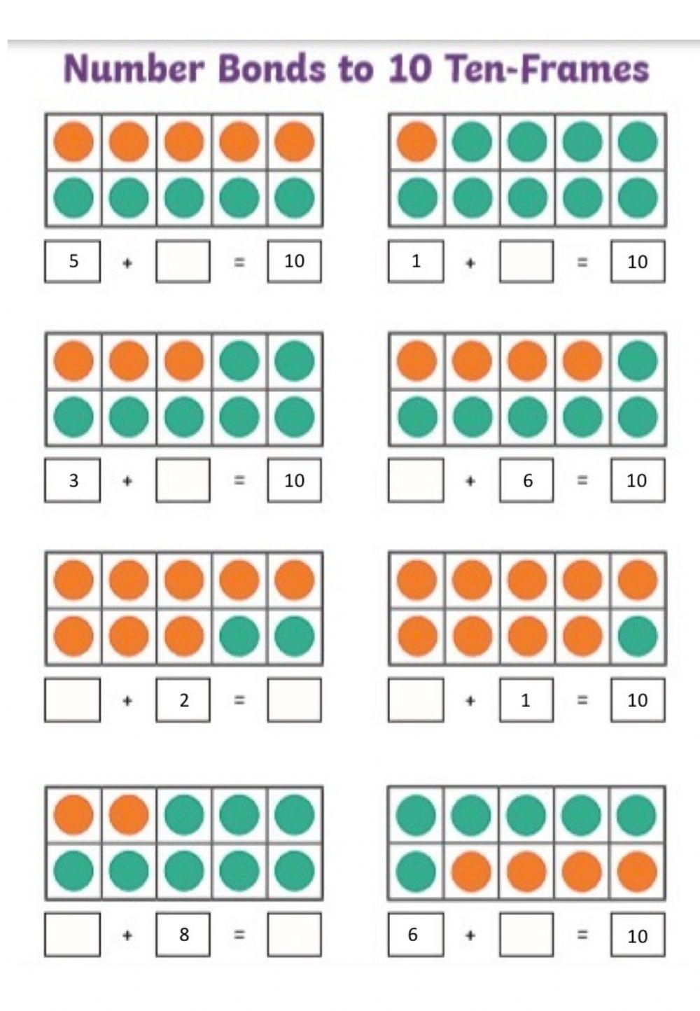 Number Bonds To 10 Interactive Worksheet Live Worksheets Worksheets 