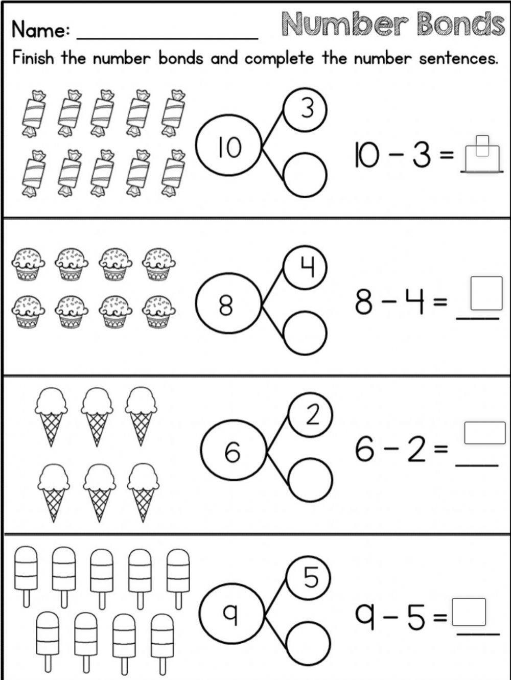 number bond worksheet