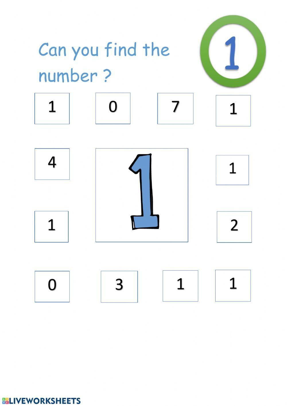 Number One Worksheet Live Worksheets Worksheets Library
