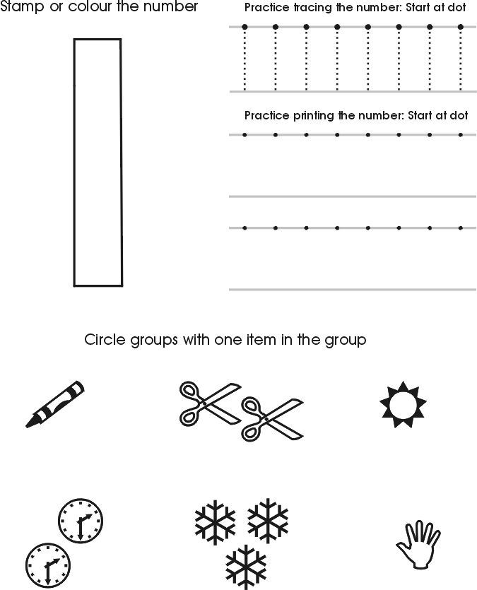 number one worksheet