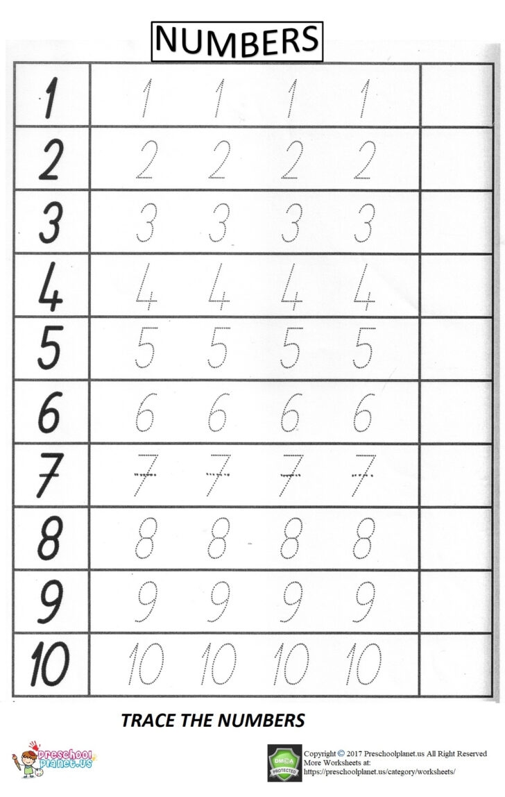 number worksheet for preschool