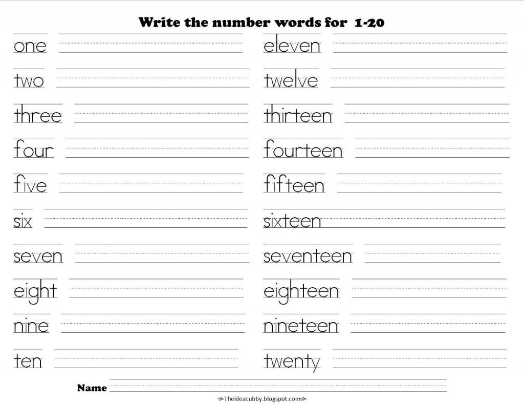 number word flash cards printable