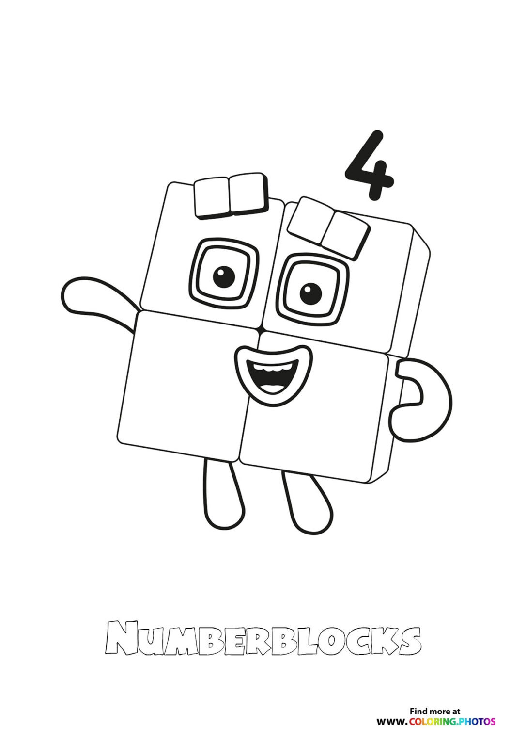 Number Blocks Coloring Page