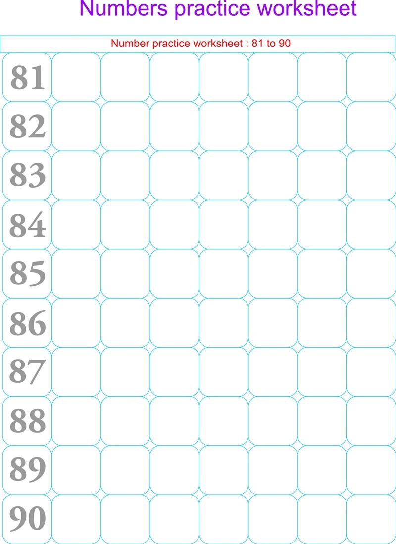 number practice worksheets