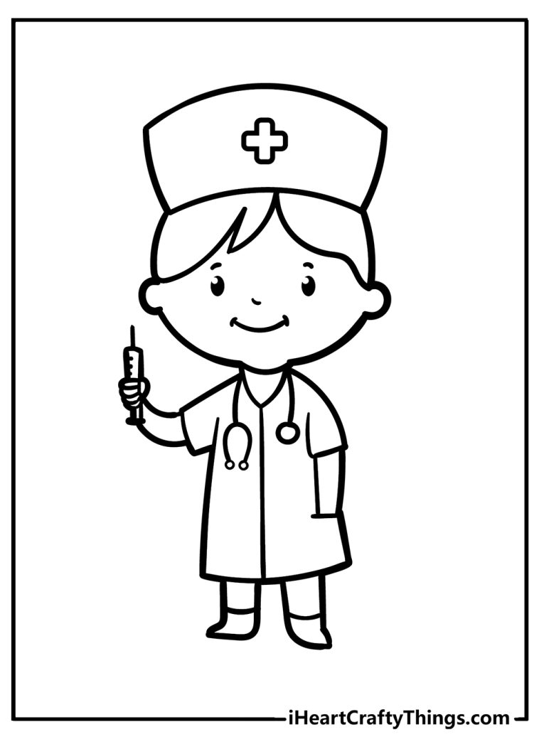 Nurse Coloring Page Printable