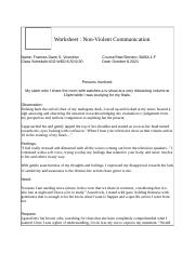 NVC Worksheet 1 docx Worksheet Non Violent Communication Name 
