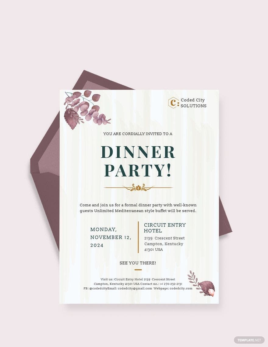 Official Dinner Invitation Card Template Google Docs Infoupdate
