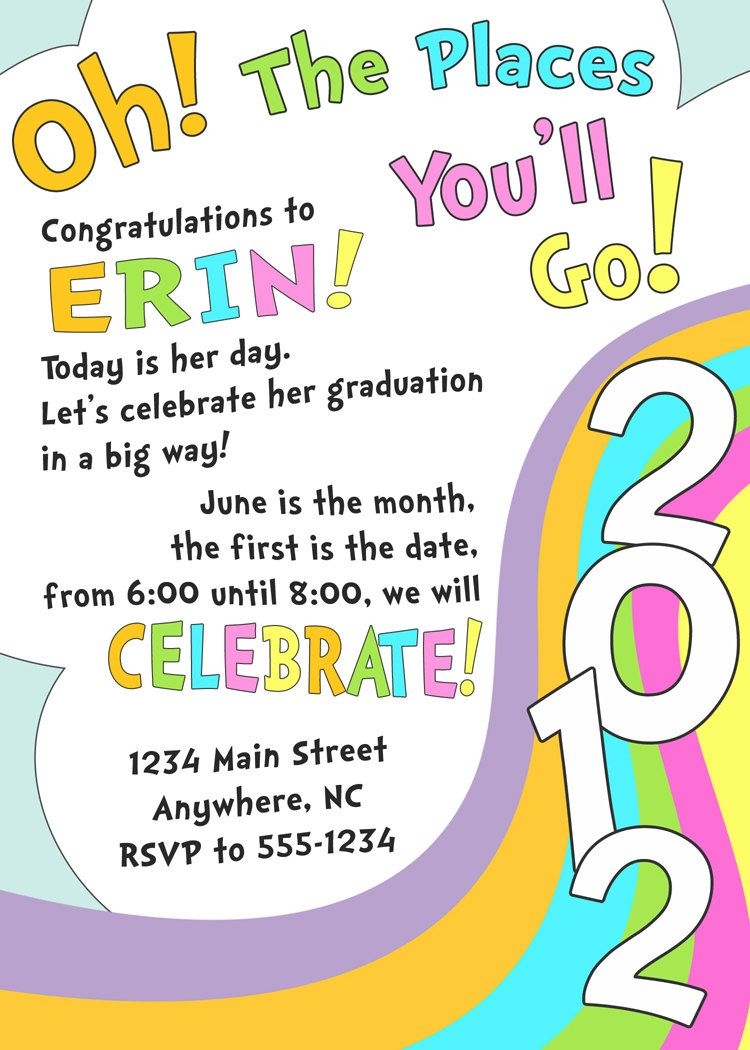 Oh The Places You 39 ll Go Graduation Invitation Template Free