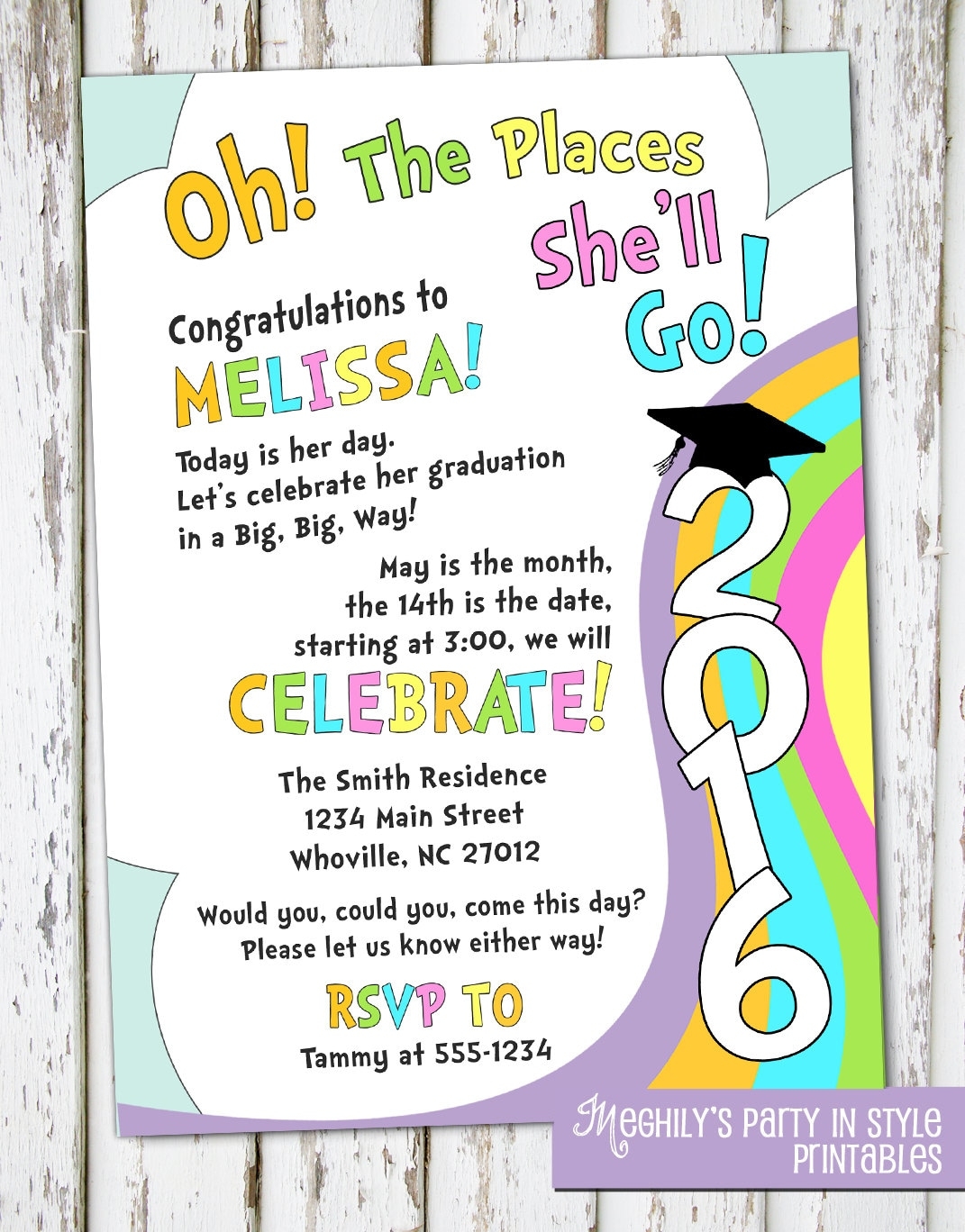 oh the places you'll go invitation template free
