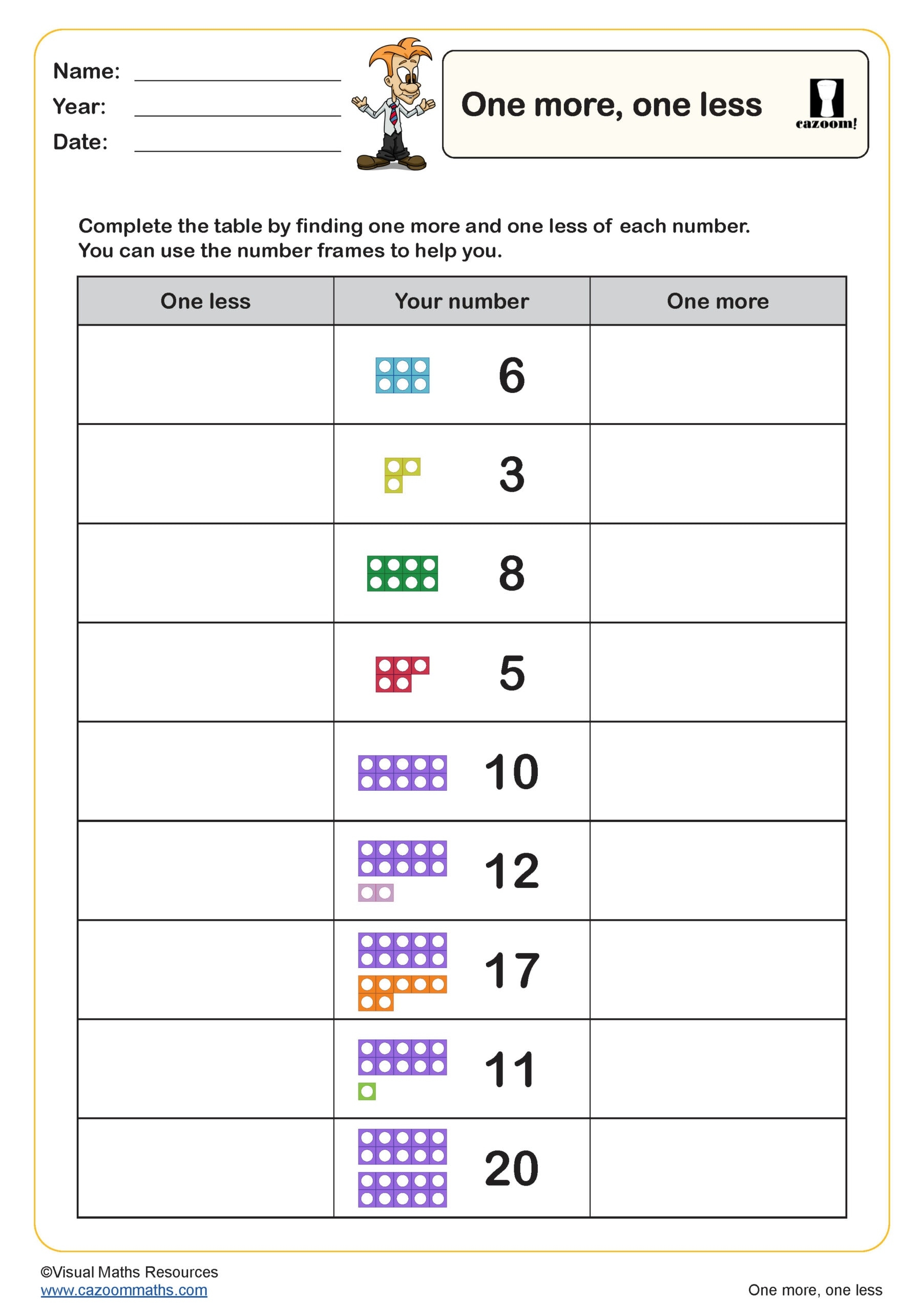more and less worksheets
