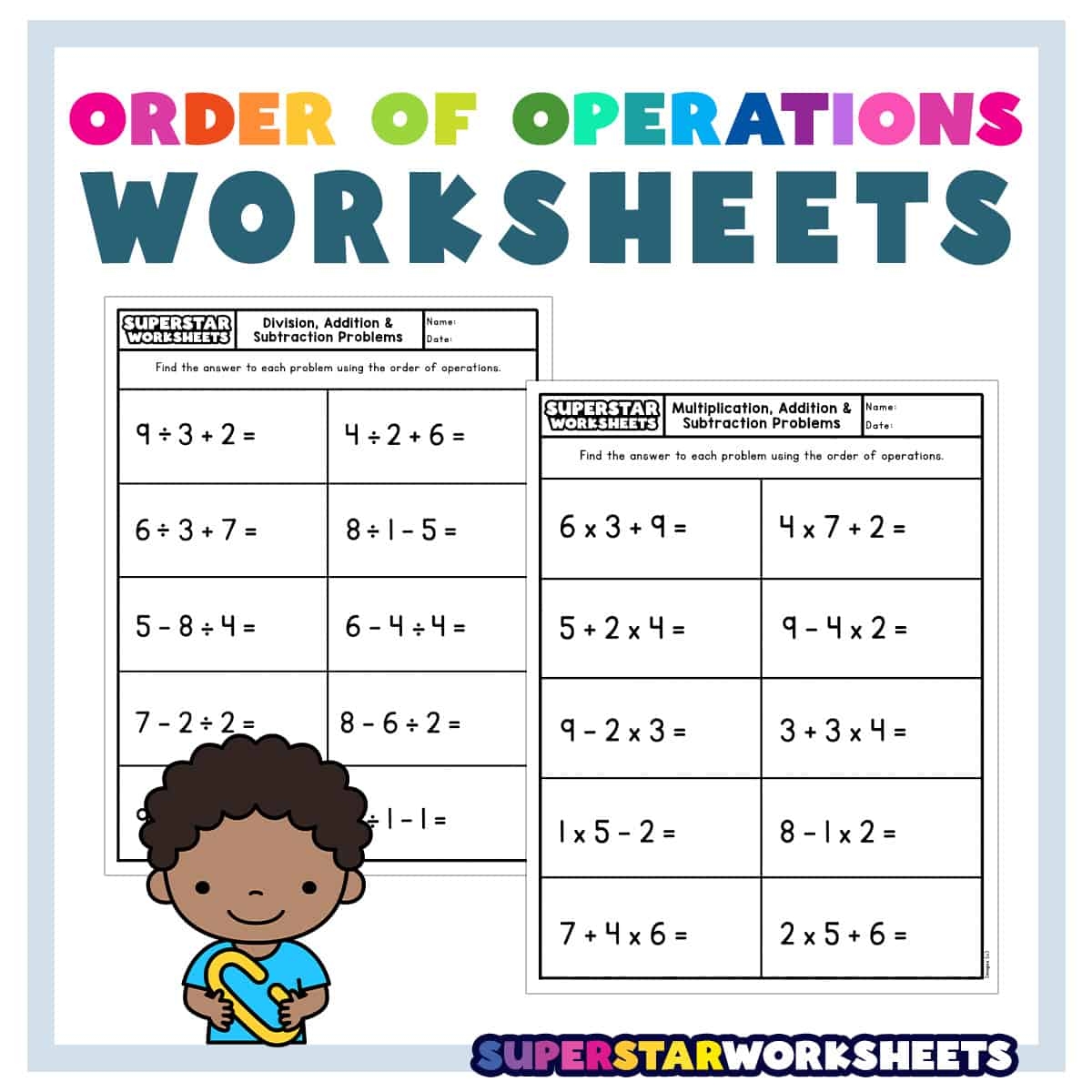 Order Of Operations Worksheets Free Printable For Ages 6 13 