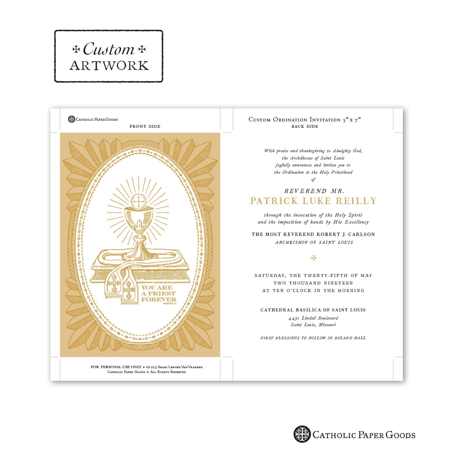 Ordination Invitation Card
