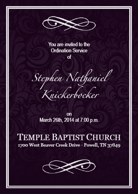 Ordination Invitation Knick In Burkina Faso