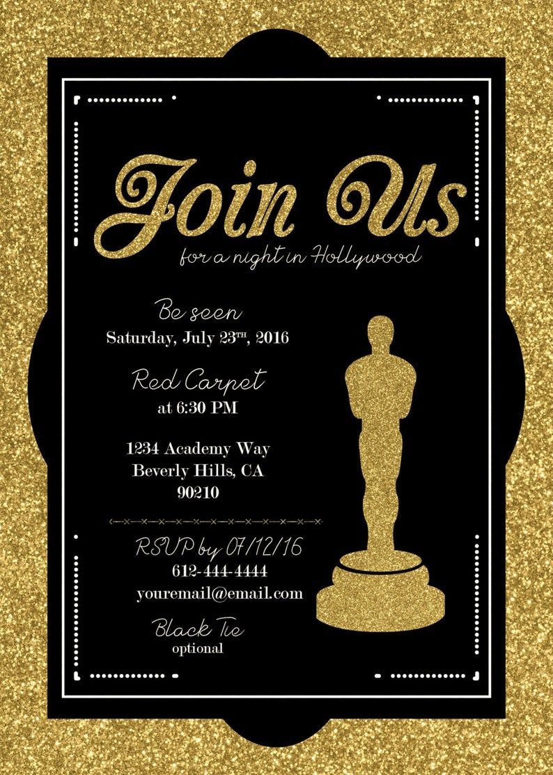 Oscars Invitation Template Printable Word Searches