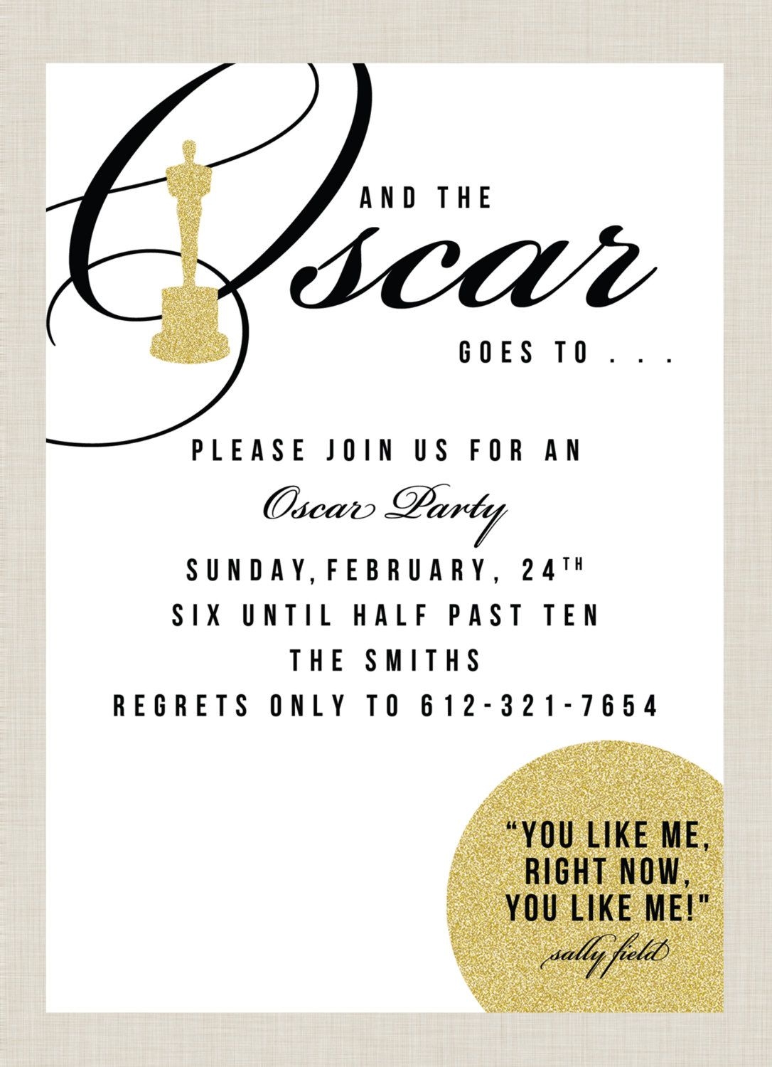 oscars invite template
